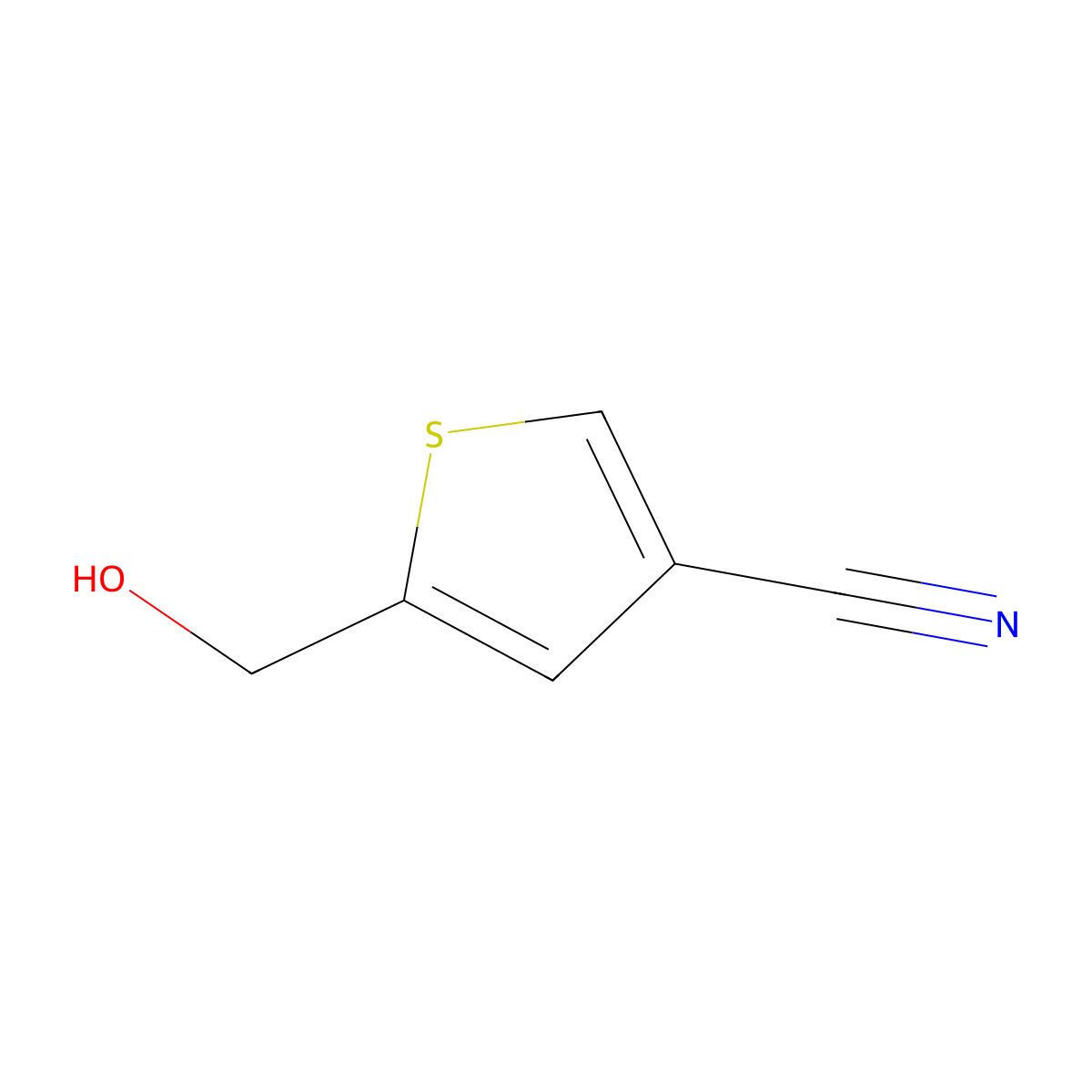 5-(Hydroxymethyl)thiophene-3-carbonitrile molecular structure, CAS 80577-96-4