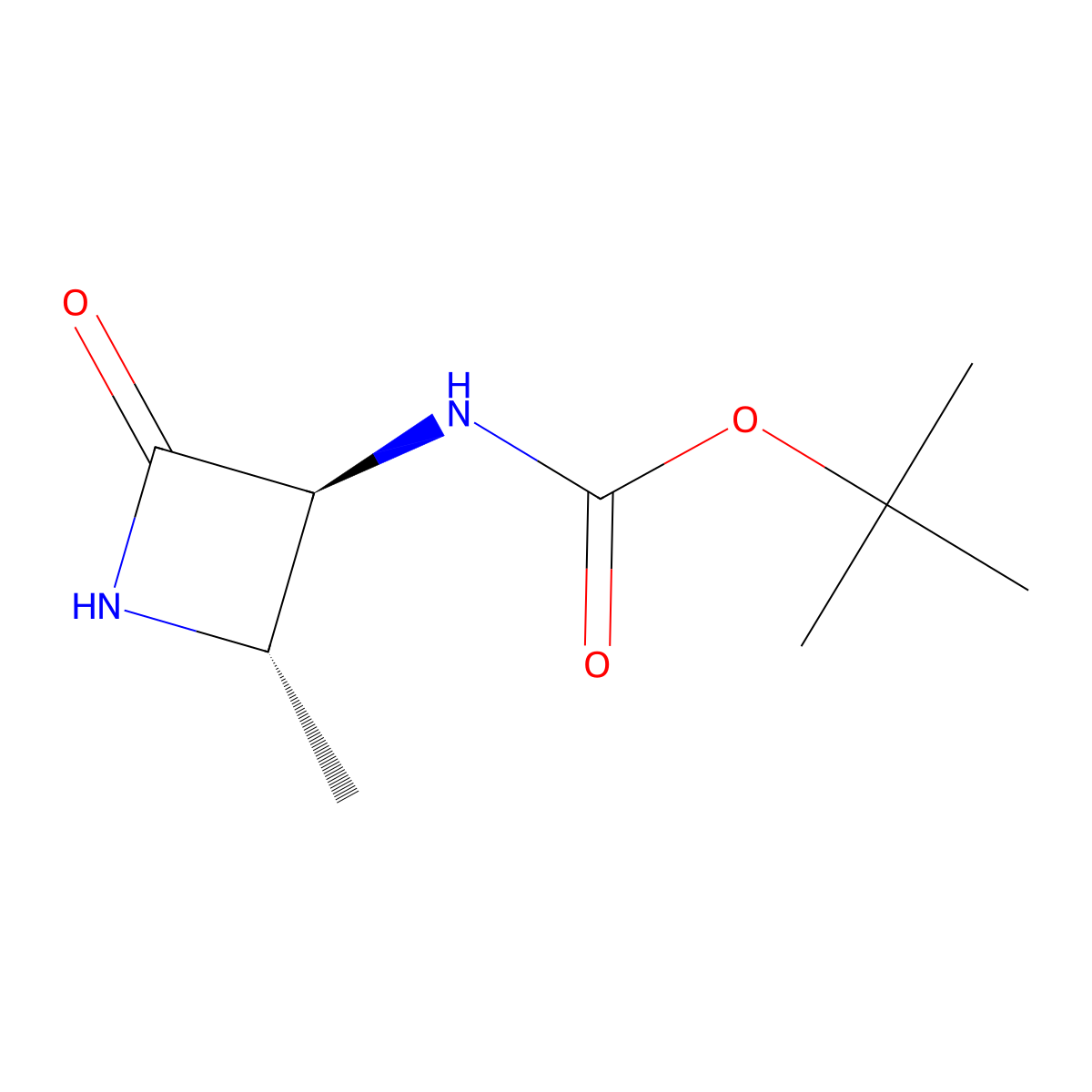 tert-Butyl ((2S,3S)-2-methyl-4-oxoazetidin-3-yl)carbamate molecular structure, CAS 80582-03-2