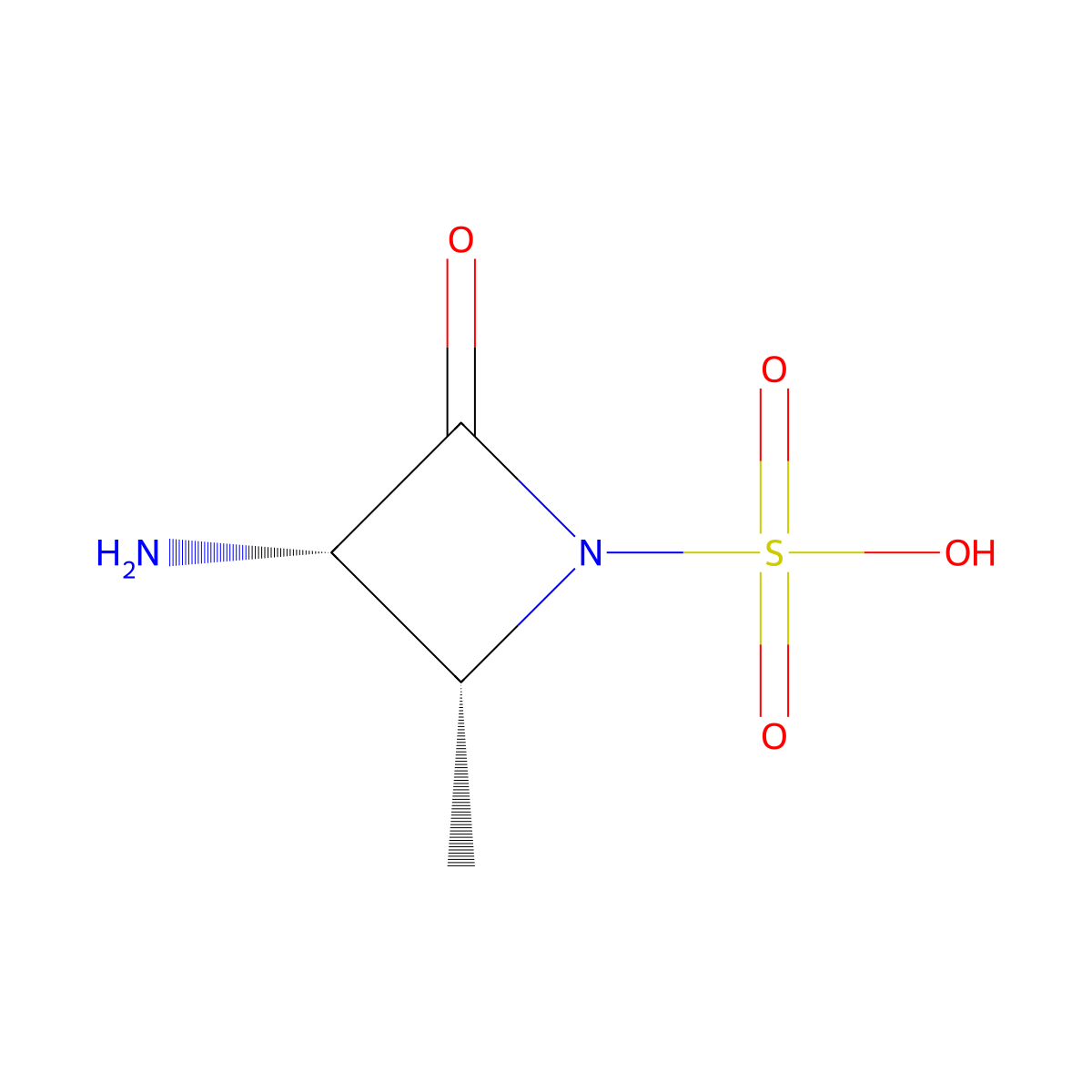 (2R,3S)-3-Amino-2-methyl-4-oxo-1-azetidinesulfonic acid molecular structure, CAS 80582-09-8
