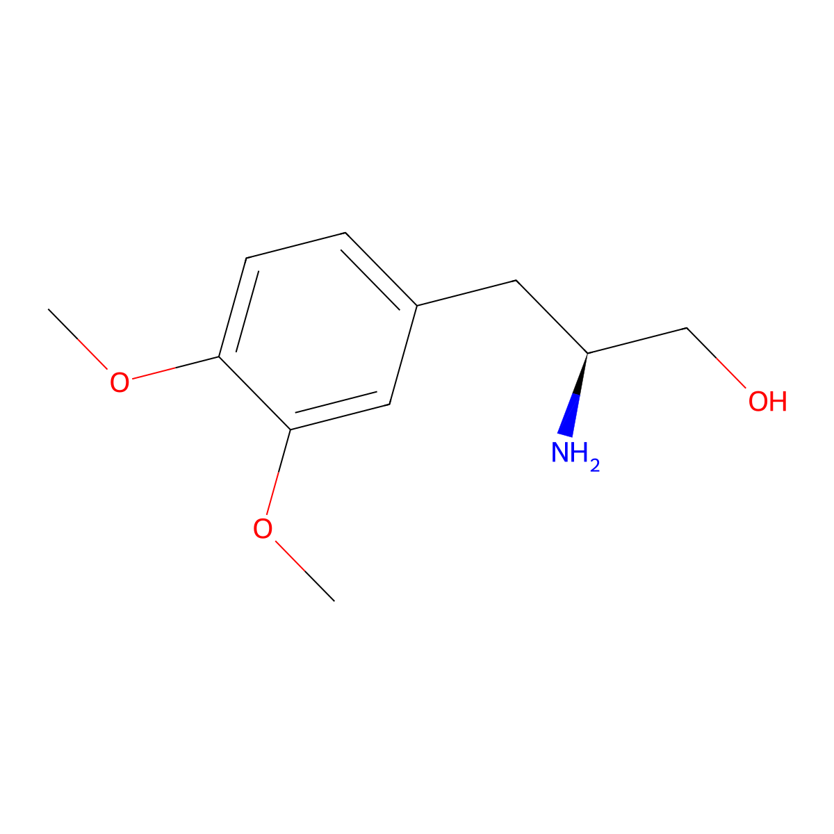 (S)-b-Amino-3,4-dimethoxybenzenepropanol molecular structure, CAS 80582-39-4