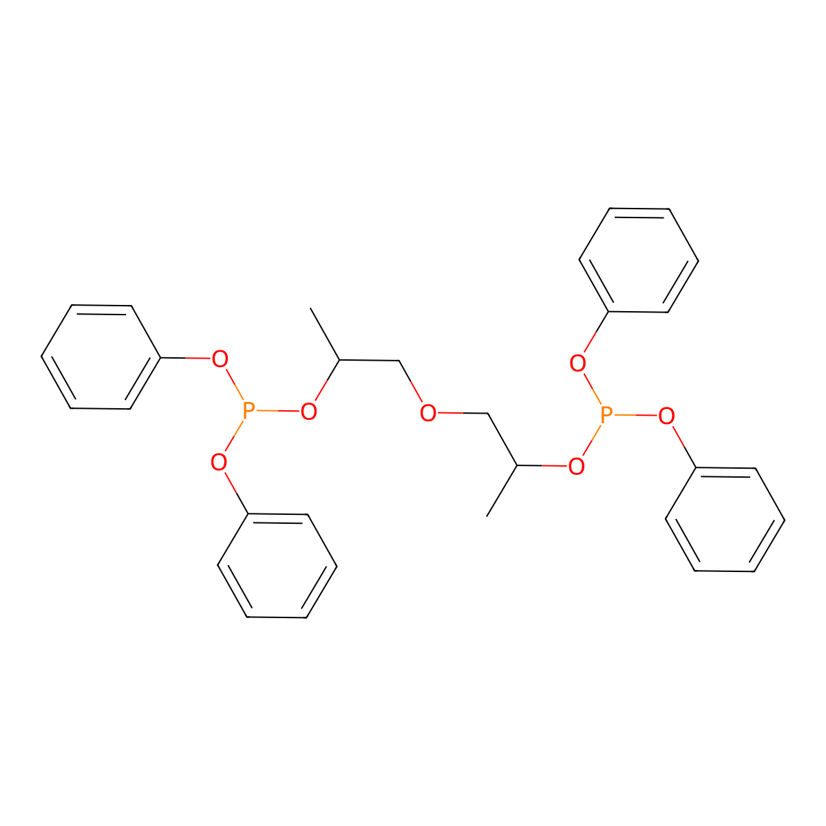 Phosphorous acid, oxybis(1-methyl-2,1-ethanediyl) tetraphenyl ester molecular structure, CAS 80584-85-6