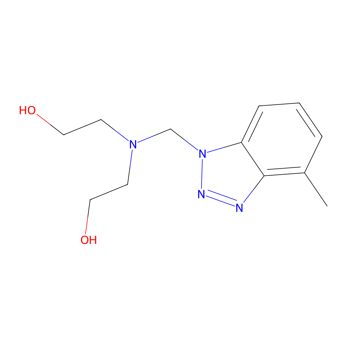 2,2'-(((4-Methyl-1H-benzotriazol-1-yl)methyl)imino)bis(ethanol) molecular structure, CAS 80584-89-0