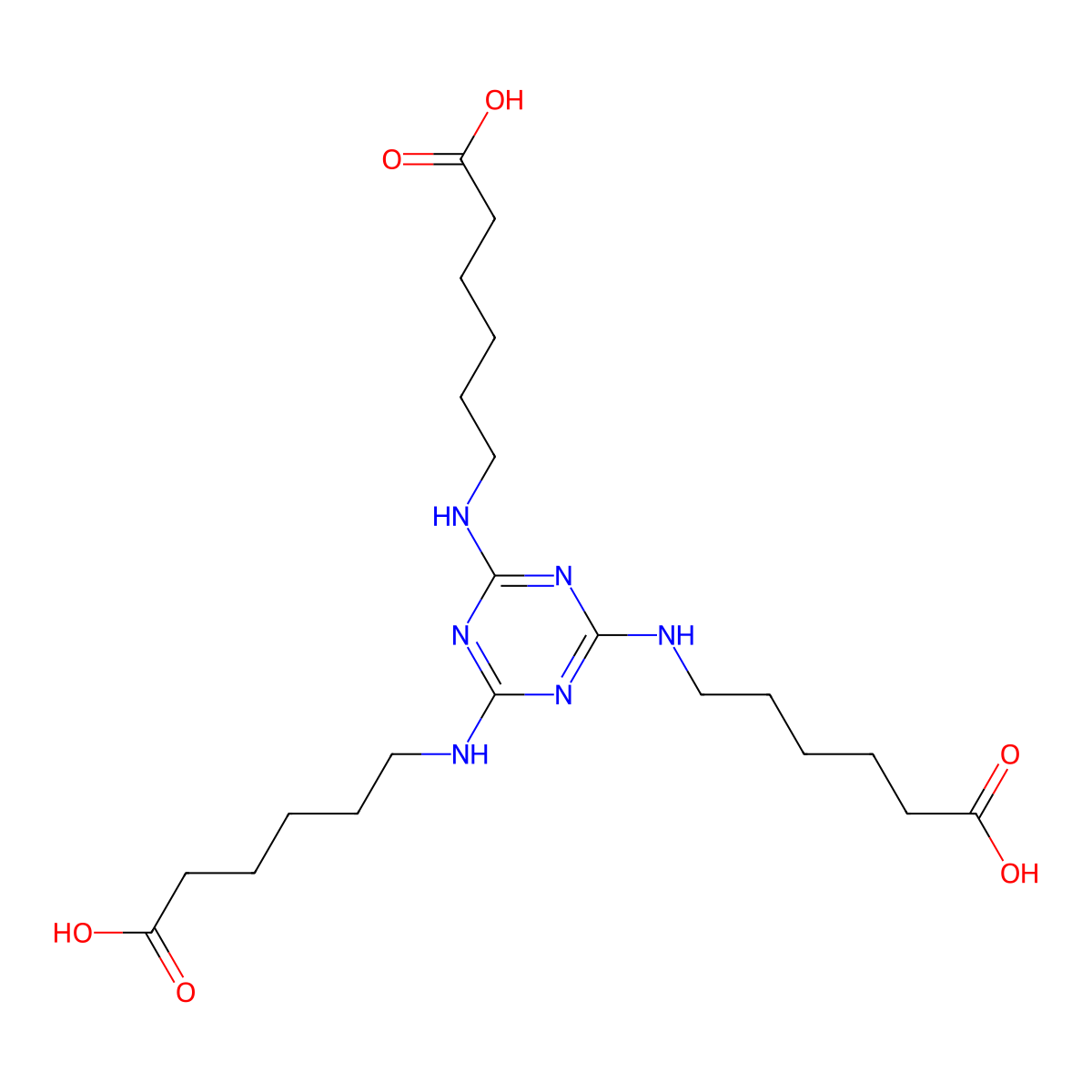 Hexanoic acid, 6,6',6''-(1,3,5-triazine-2,4,6-triyltriimino)tris- molecular structure, CAS 80584-91-4