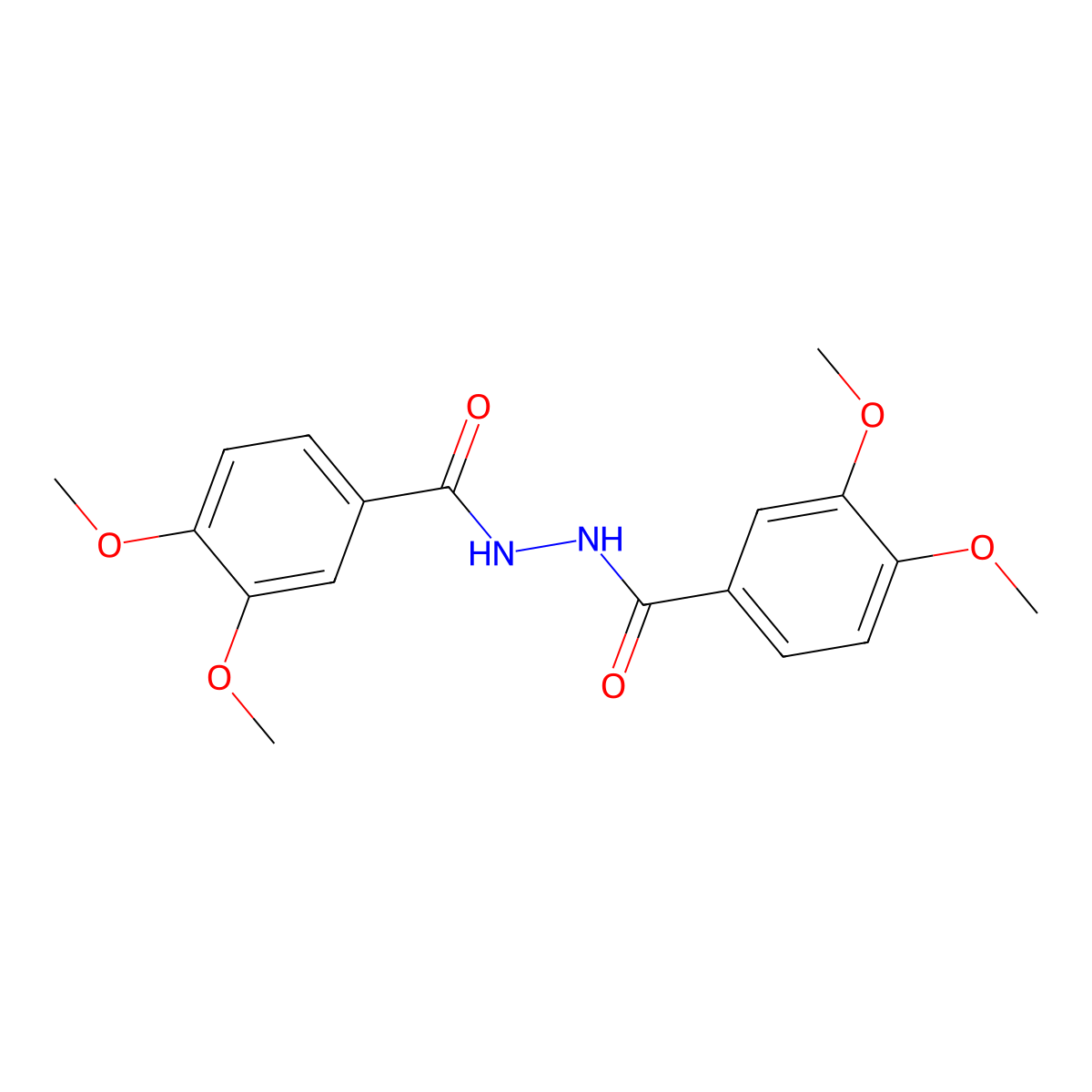 N'-(3,4-dimethoxybenzoyl)-3,4-dimethoxybenzohydrazide molecular structure, CAS 80592-68-3