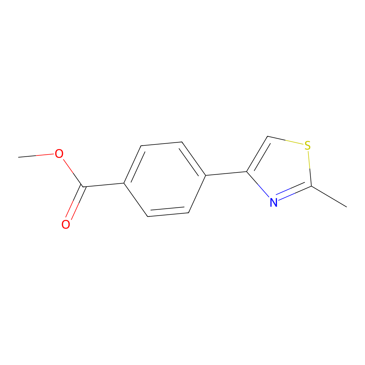 4-(2-Methyl-thiazol-4-yl)-benzoic acid methyl ester molecular structure, CAS 805994-92-7