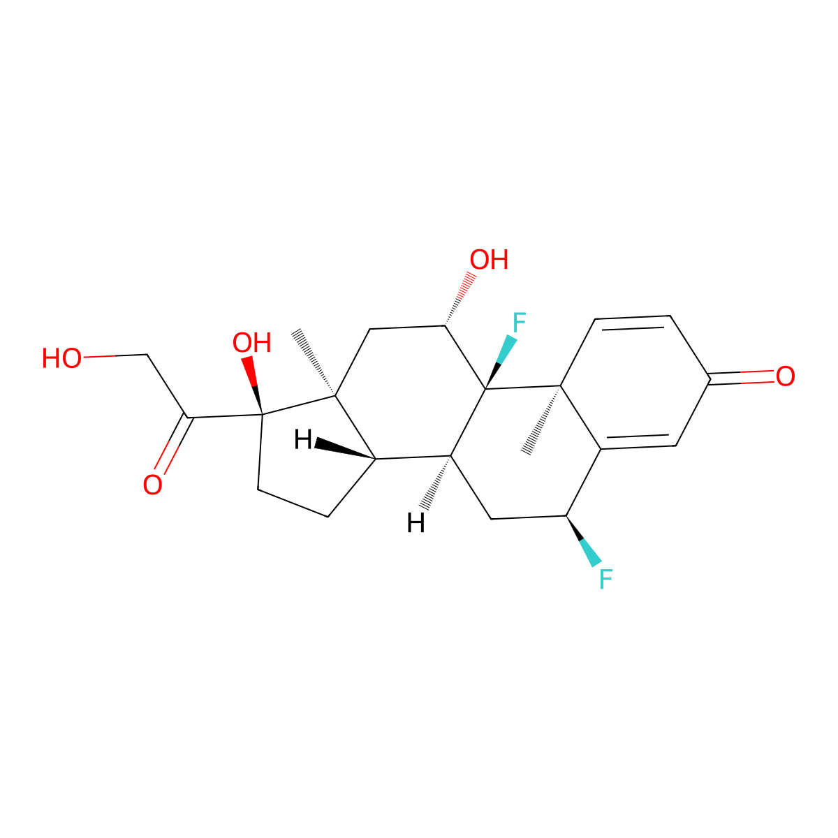(6alpha,11beta)-6,9-Difluoro-11,17,21-trihydroxypregna-1,4-diene-3,20-dione molecular structure, CAS 806-29-1