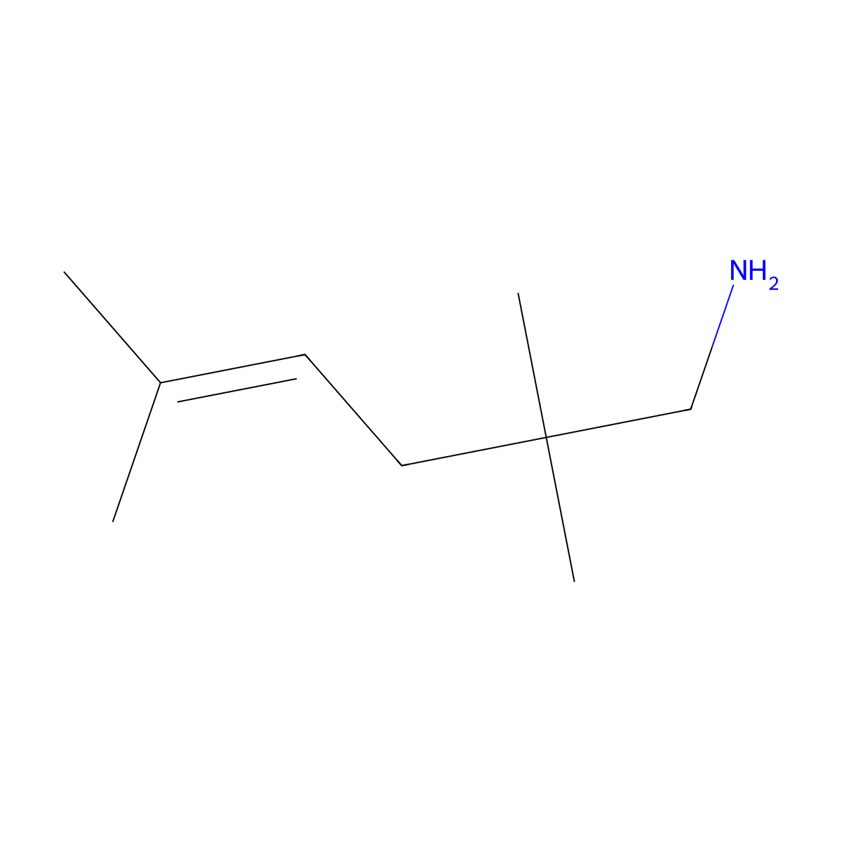 2,2,5-Trimethylhex-4-en-1-amine molecular structure, CAS 80603-82-3