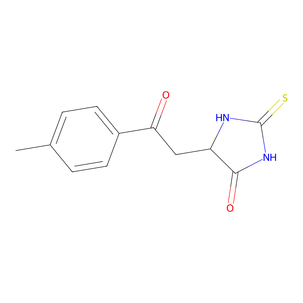 5-[2-(4-Methylphenyl)-2-oxoethyl]-2-sulfanylideneimidazolidin-4-one molecular structure, CAS 80604-00-8