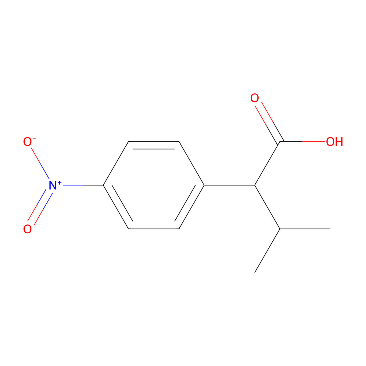 3-methyl-2-(4-nitrophenyl)butanoic Acid molecular structure, CAS 80607-80-3