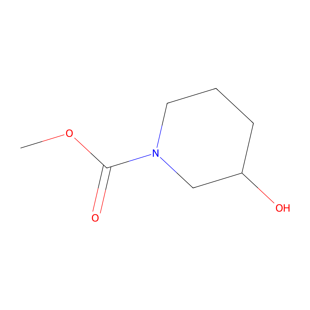 Methyl 3-hydroxypiperidine-1-carboxylate molecular structure, CAS 80613-04-3