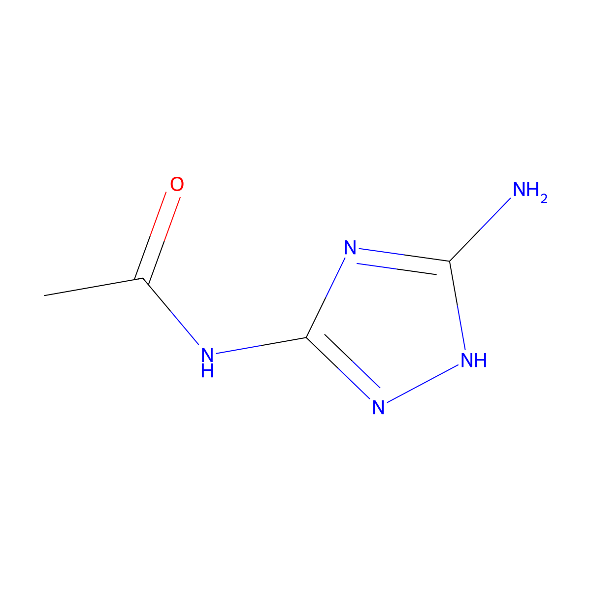 N-(5-amino-1H-1,2,4-triazol-3-yl)acetamide molecular structure, CAS 80616-55-3
