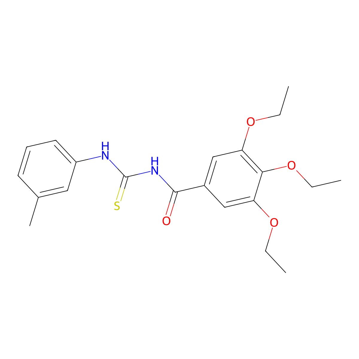 3,4,5-triethoxy-N-[(3-methylphenyl)carbamothioyl]benzamide molecular structure, CAS 80617-47-6
