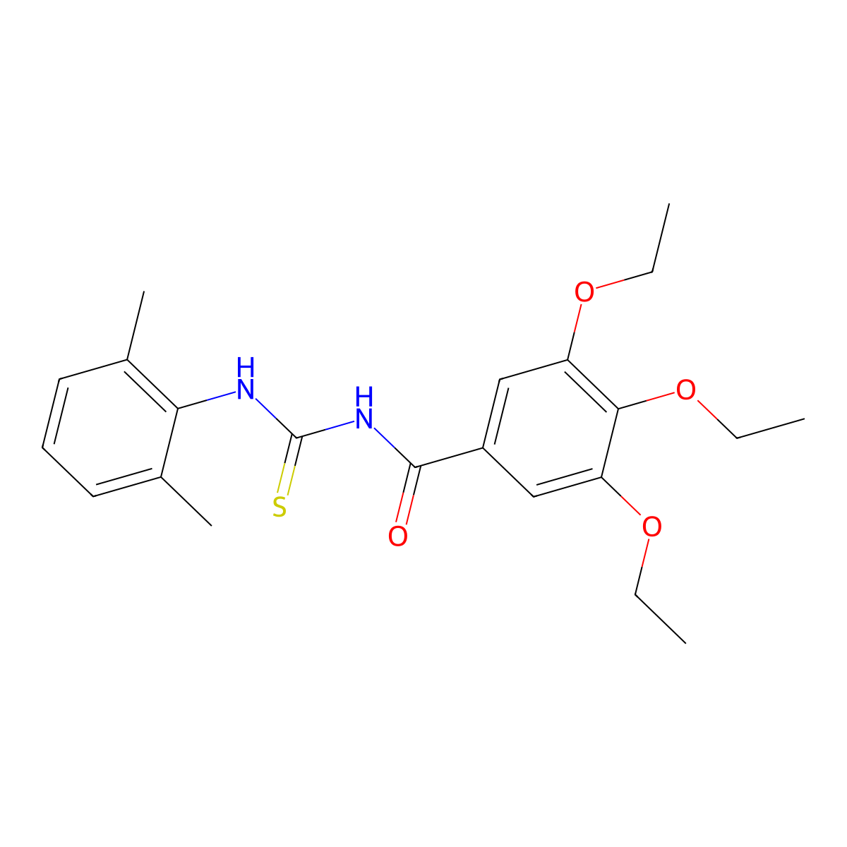 N-[(2,6-dimethylphenyl)carbamothioyl]-3,4,5-triethoxybenzamide molecular structure, CAS 80617-50-1