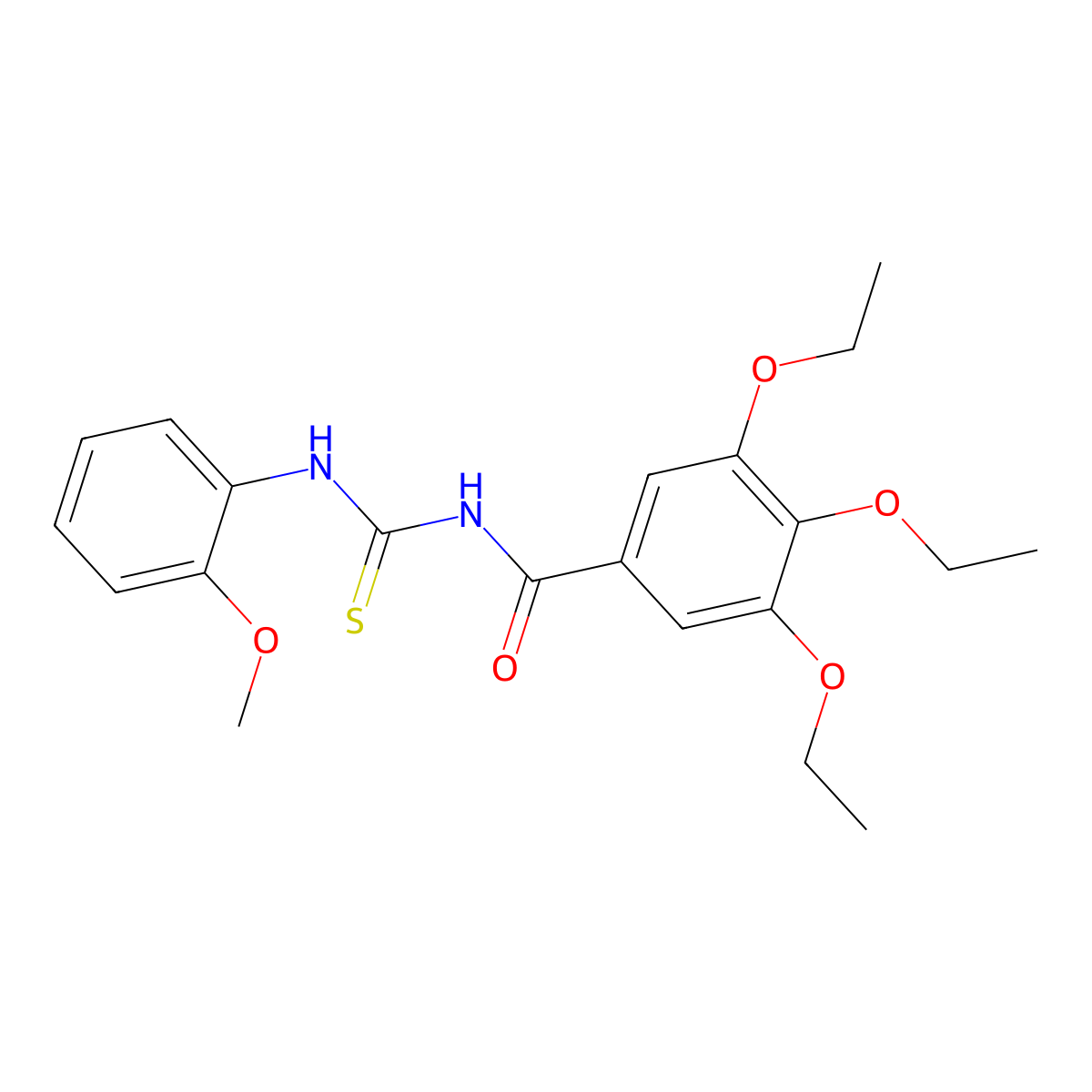 3,4,5-triethoxy-N-[(2-methoxyphenyl)carbamothioyl]benzamide molecular structure, CAS 80617-51-2