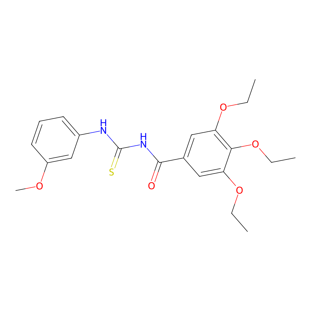 3,4,5-triethoxy-N-[(3-methoxyphenyl)carbamothioyl]benzamide molecular structure, CAS 80617-52-3