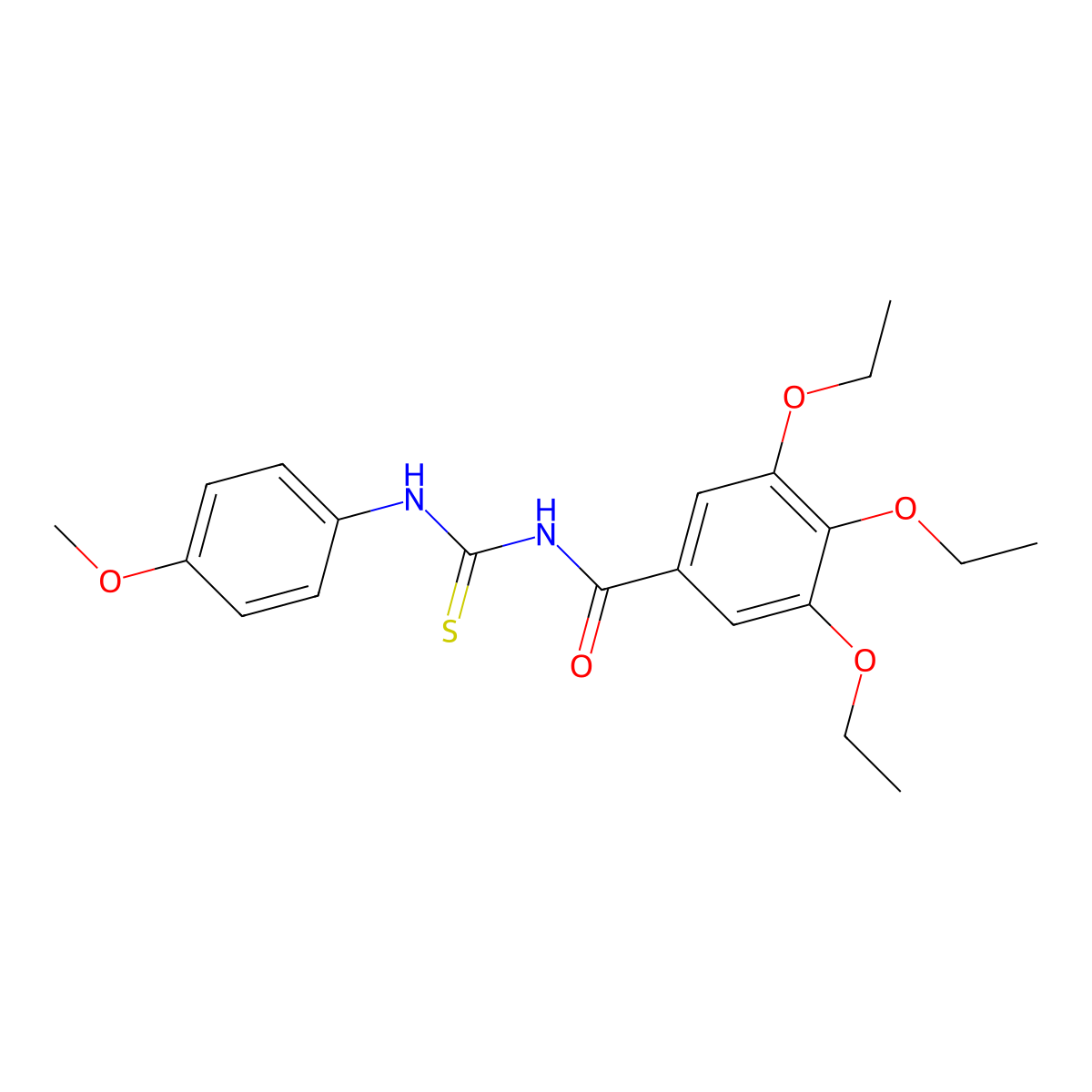 Benzamide, 3,4,5-triethoxy-N-[[(4-methoxyphenyl)amino]thioxomethyl]- molecular structure, CAS 80617-53-4