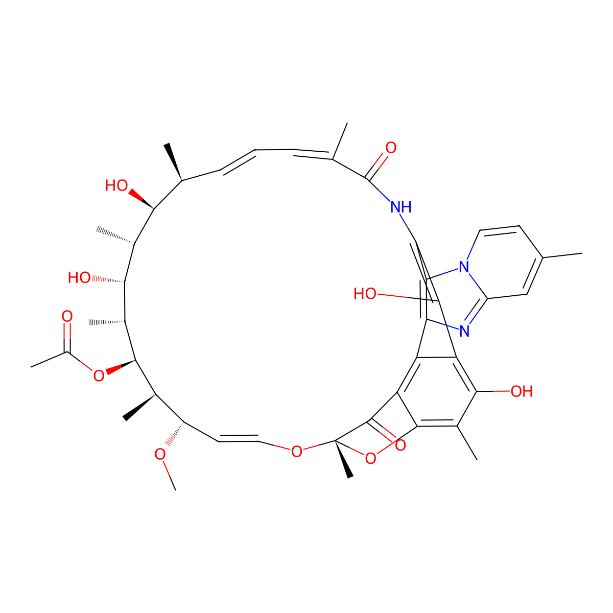 Rifaximin molecular structure, CAS 80621-81-4
