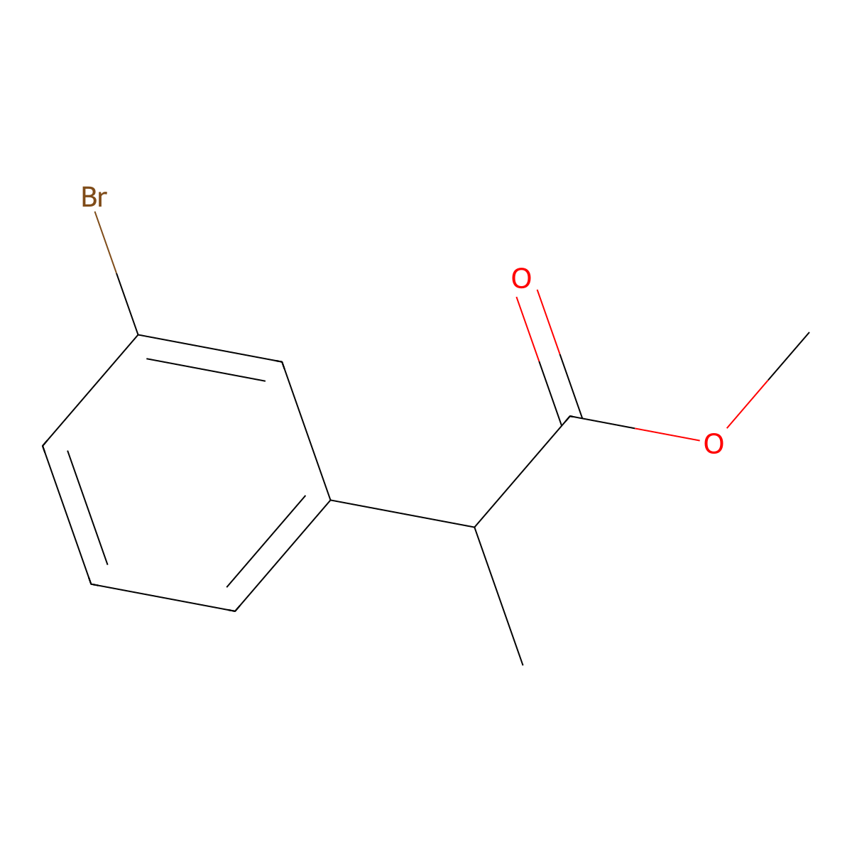 Methyl 2-(3-bromophenyl)propanoate molecular structure, CAS 80622-53-3