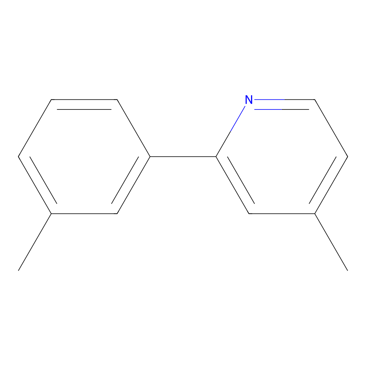 4-Methyl-2-(3-methylphenyl)pyridine molecular structure, CAS 80635-91-2