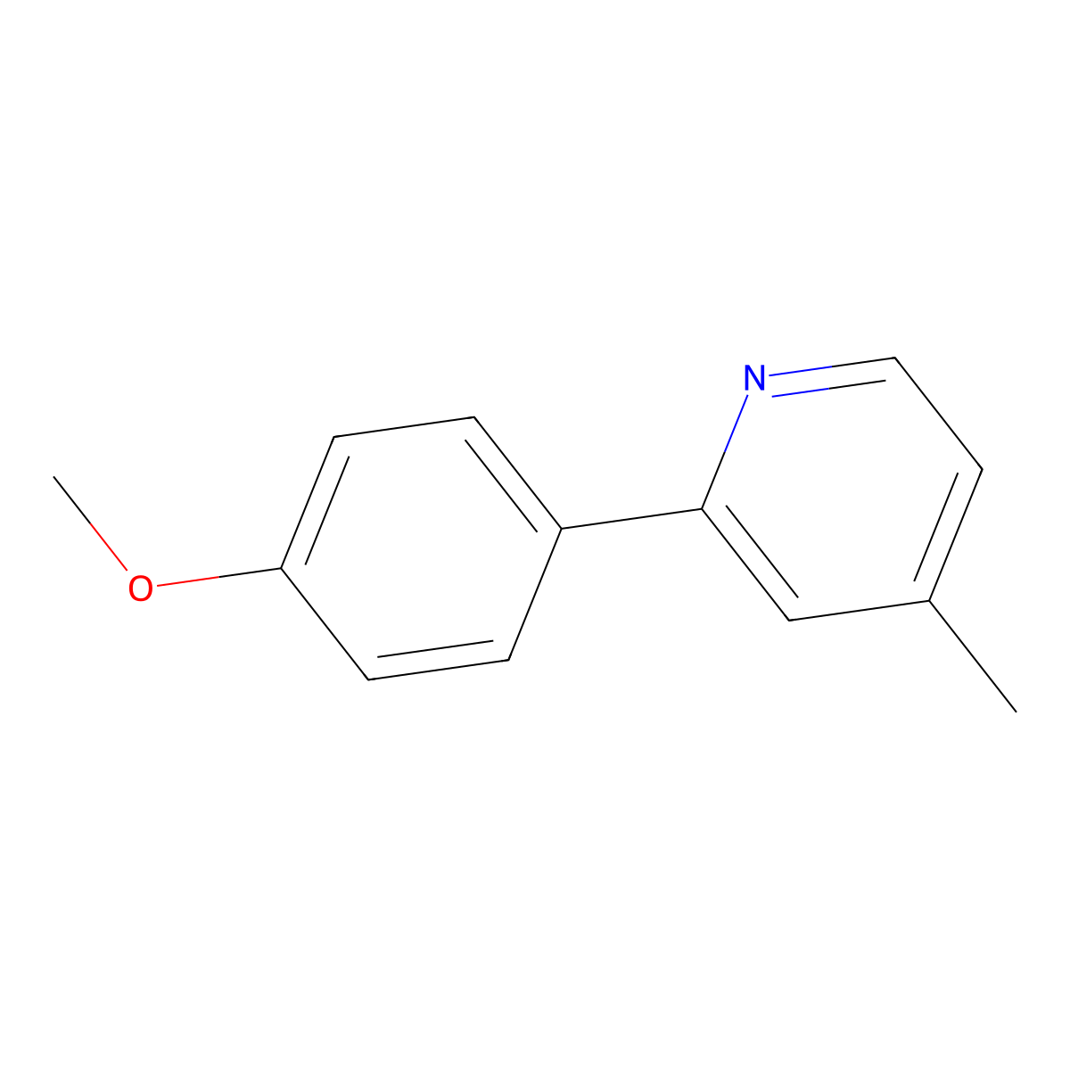 2-(4-Methoxyphenyl)-4-methylpyridine molecular structure, CAS 80636-01-7