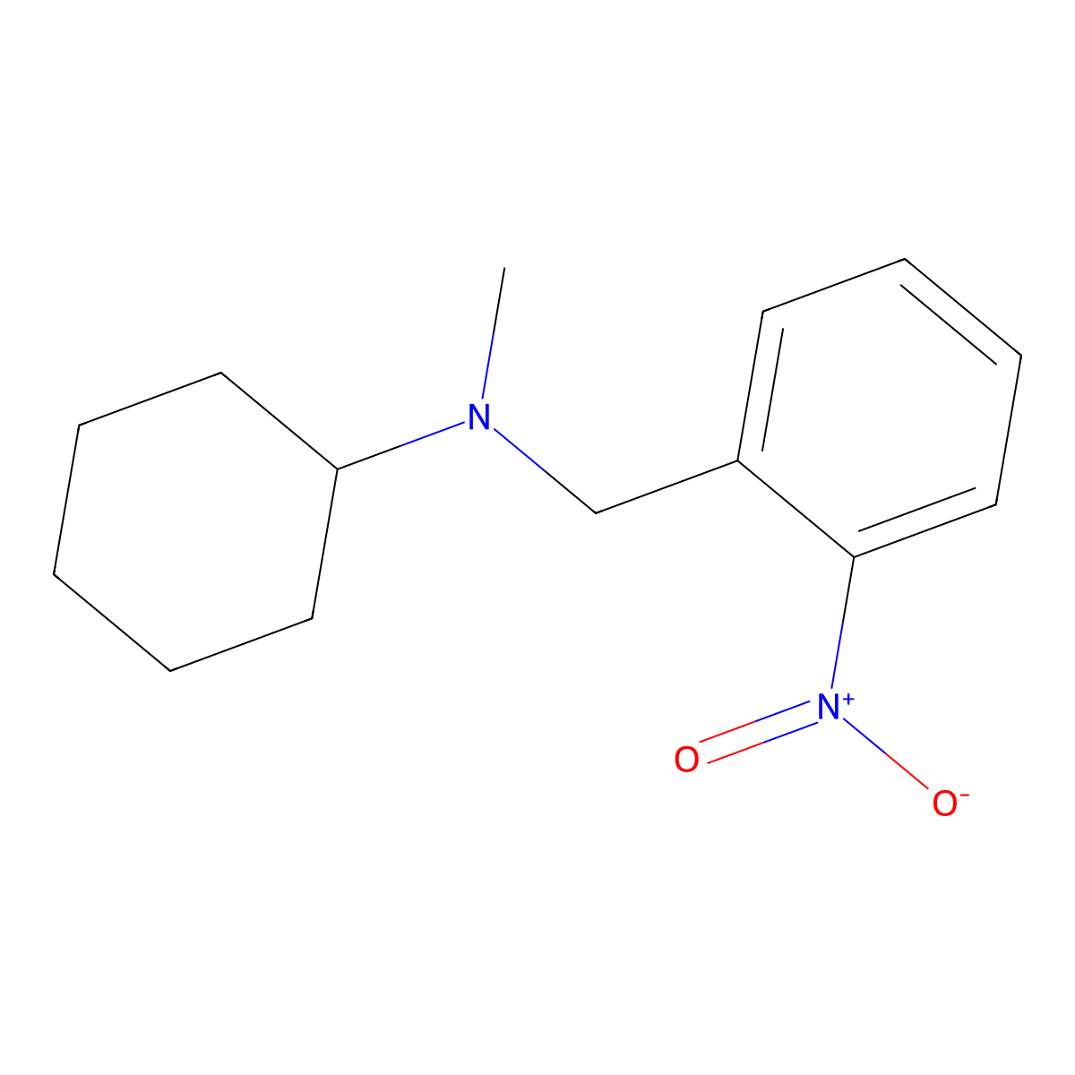 N-cyclohexyl-N-methyl-o-nitrobenzylamine molecular structure, CAS 80638-08-0