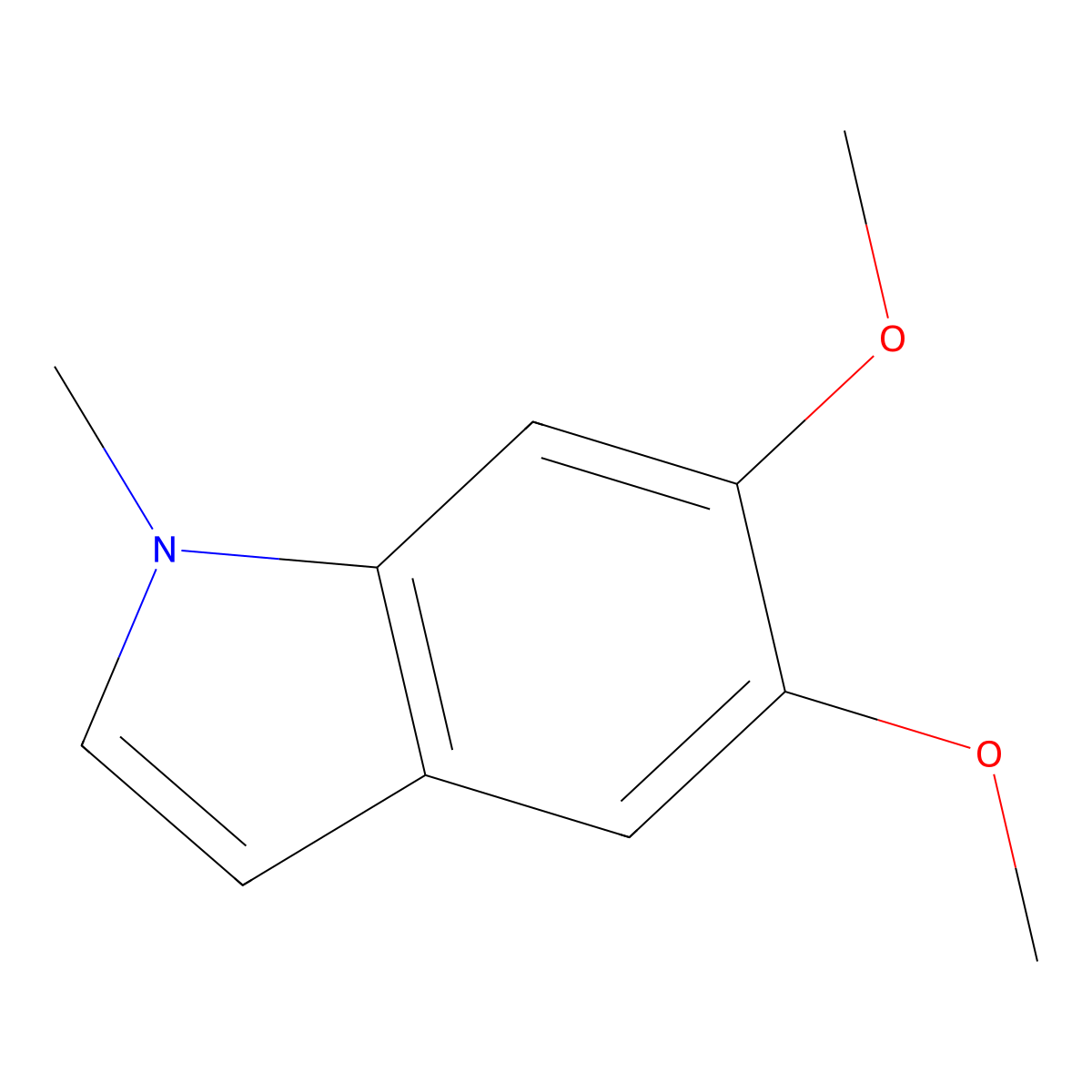 1H-Indole, 5,6-dimethoxy-1-methyl- molecular structure, CAS 80639-40-3