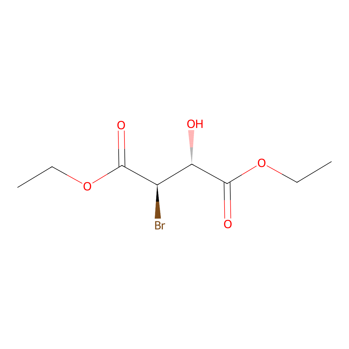 Diethyl (2R,3R)-2-bromo-3-hydroxybutanedioate molecular structure, CAS 80640-15-9