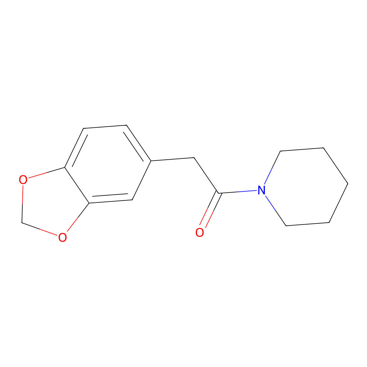 2-(Benzo[d][1,3]dioxol-5-yl)-1-(piperidin-1-yl)ethanone molecular structure, CAS 80645-15-4