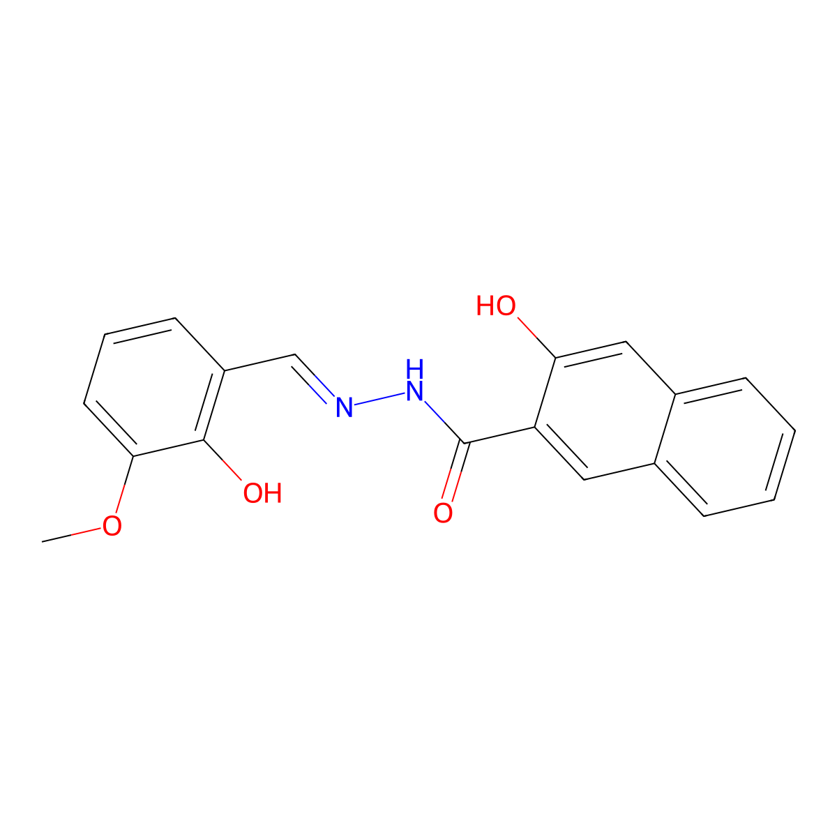 3-Hydroxy-2-naphthalenecarboxylic acid 2-[(2-hydroxy-3-methoxyphenyl)methylene]hydrazide molecular structure, CAS 80648-85-7