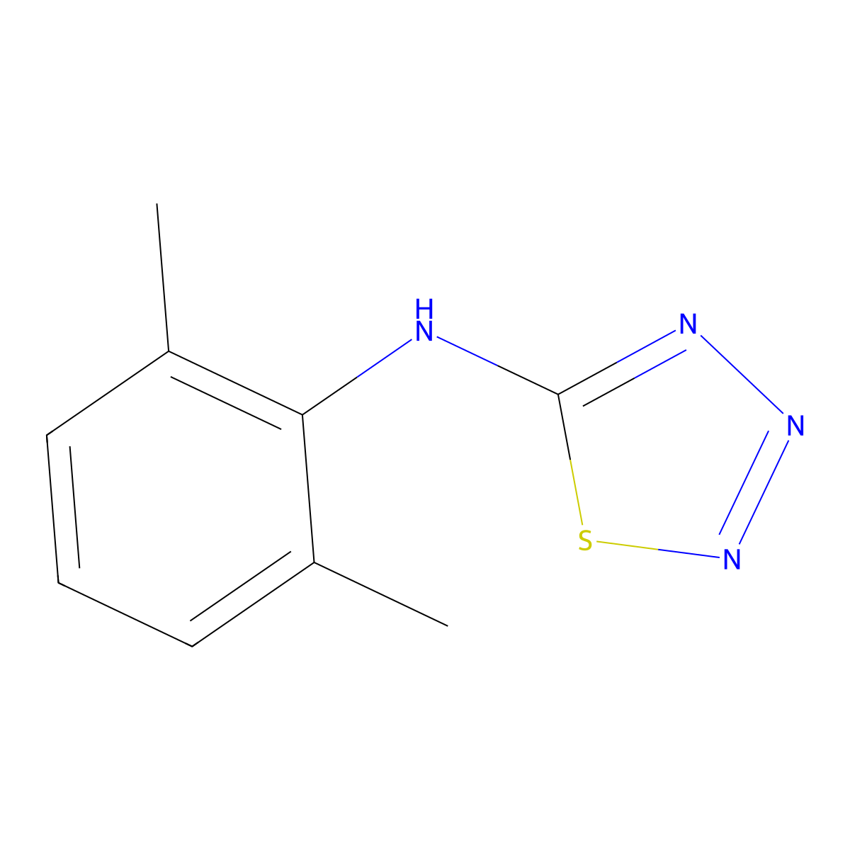 N-(2,6-dimethylphenyl)-1,2,3,4-thiatriazol-5-amine molecular structure, CAS 80650-19-7