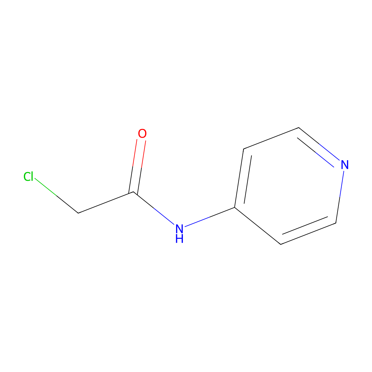 2-chloro-N-(pyridin-4-yl)acetamide molecular structure, CAS 80650-46-0