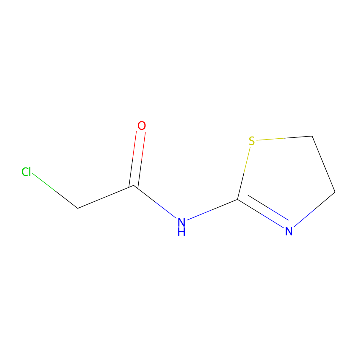 2-chloro-N-(4,5-dihydro-1,3-thiazol-2-yl)acetamide molecular structure, CAS 80650-47-1