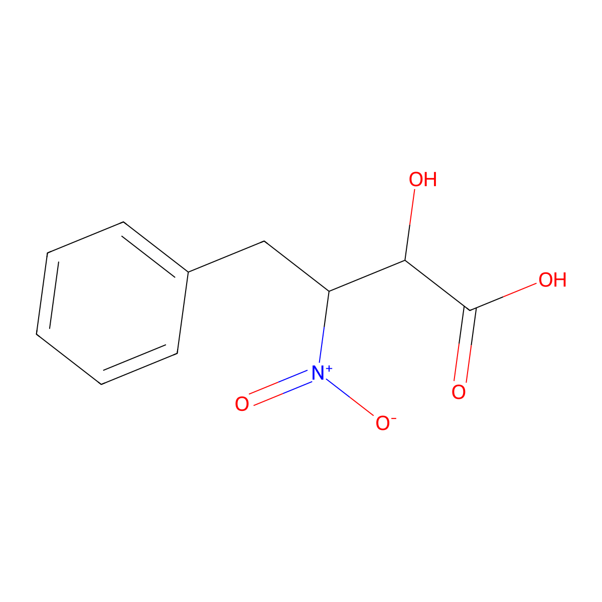 3-Nitro-2-hydroxy-4-phenylbutiric acid molecular structure, CAS 80650-73-3
