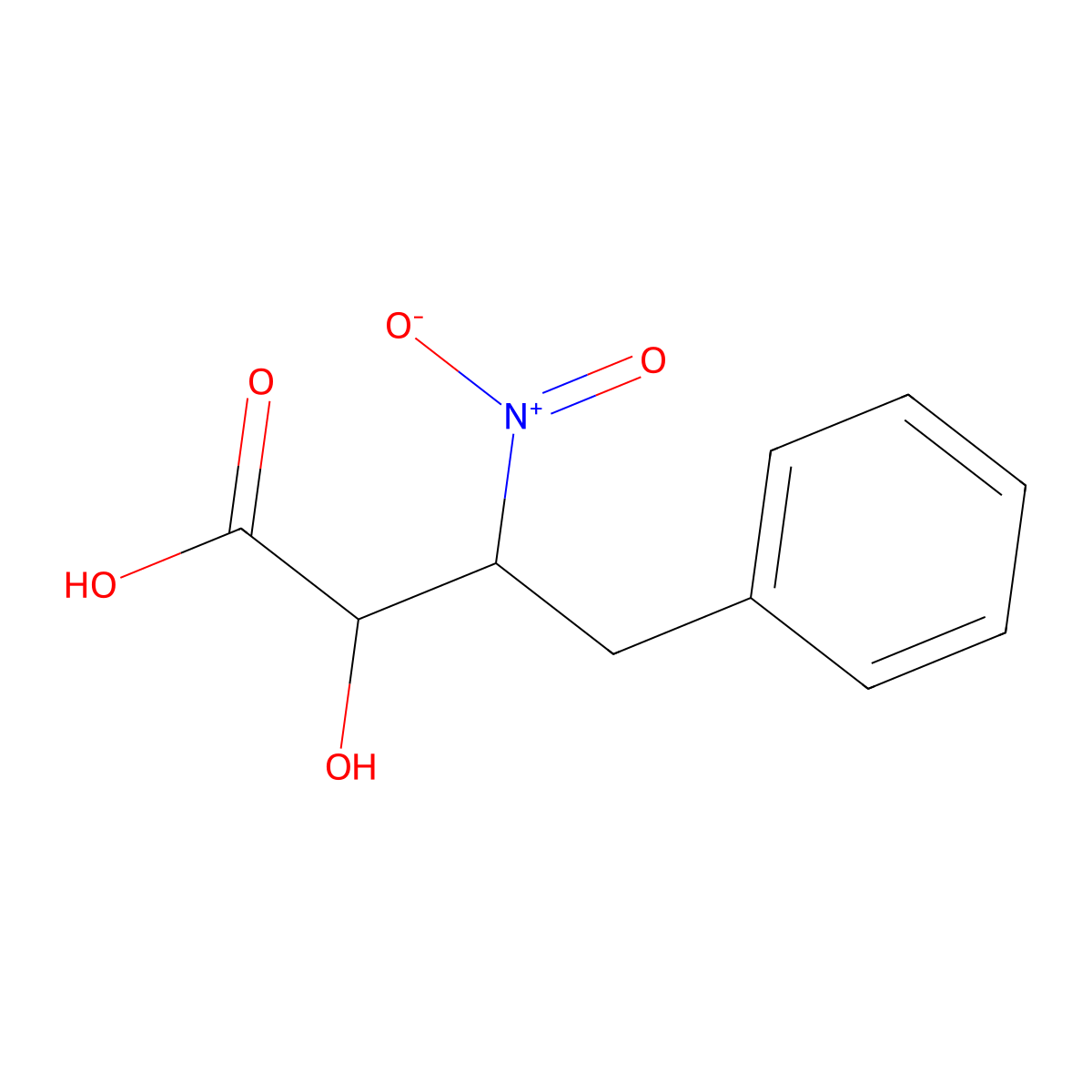 3-Nitro-2-hydroxy-4-phenylbutiric acid molecular structure, CAS 80650-73-3