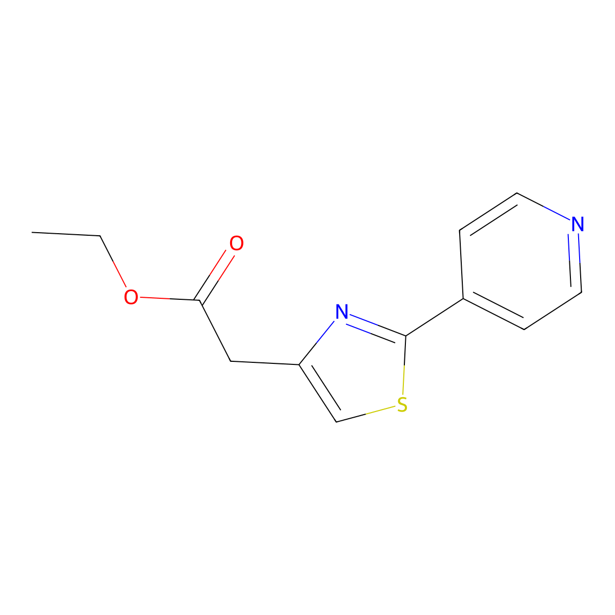 Ethyl 2-(2-(pyridin-4-yl)thiazol-4-yl)acetate molecular structure, CAS 80653-68-5