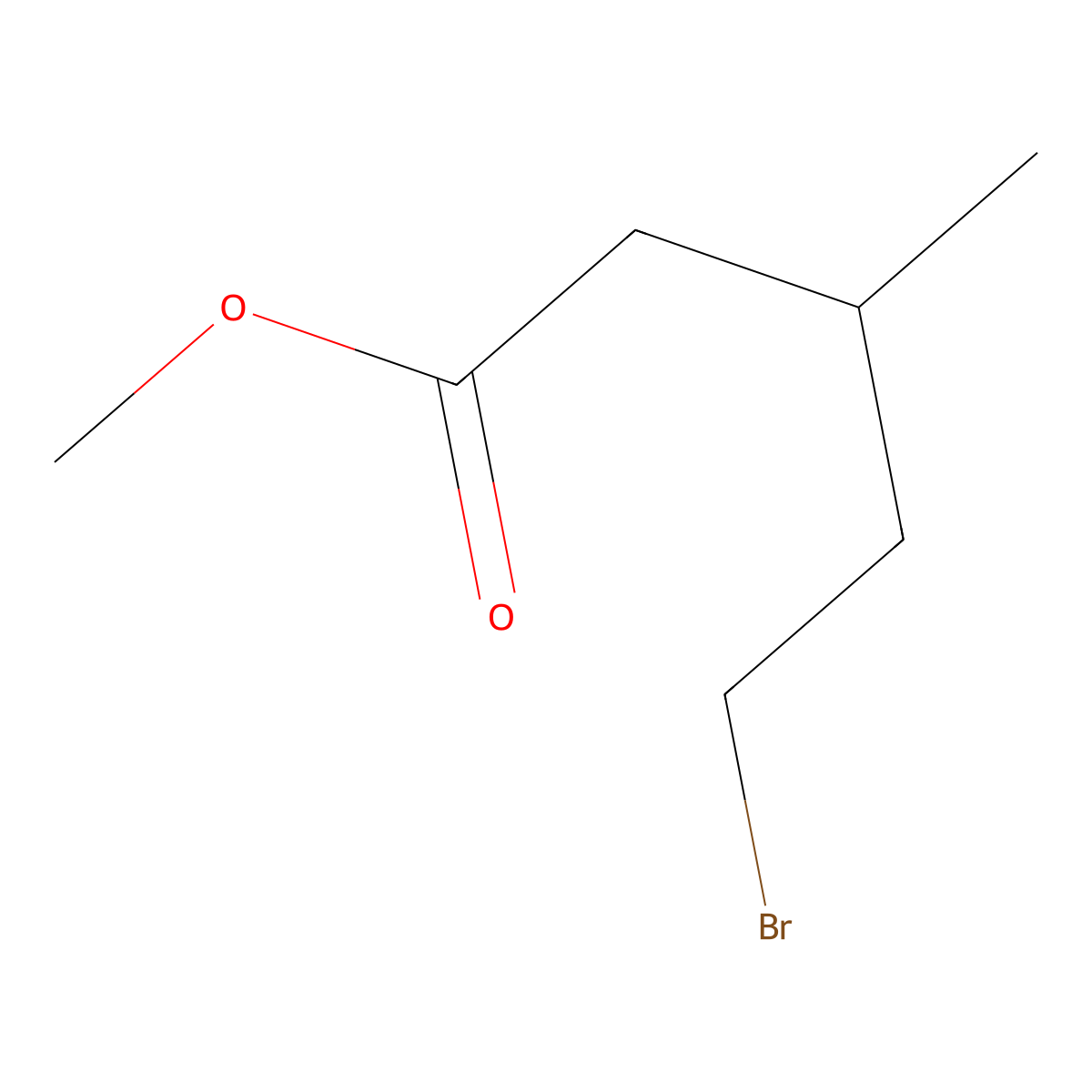 methyl (3S)-5-bromo-3-methylpentanoate molecular structure, CAS 80654-39-3