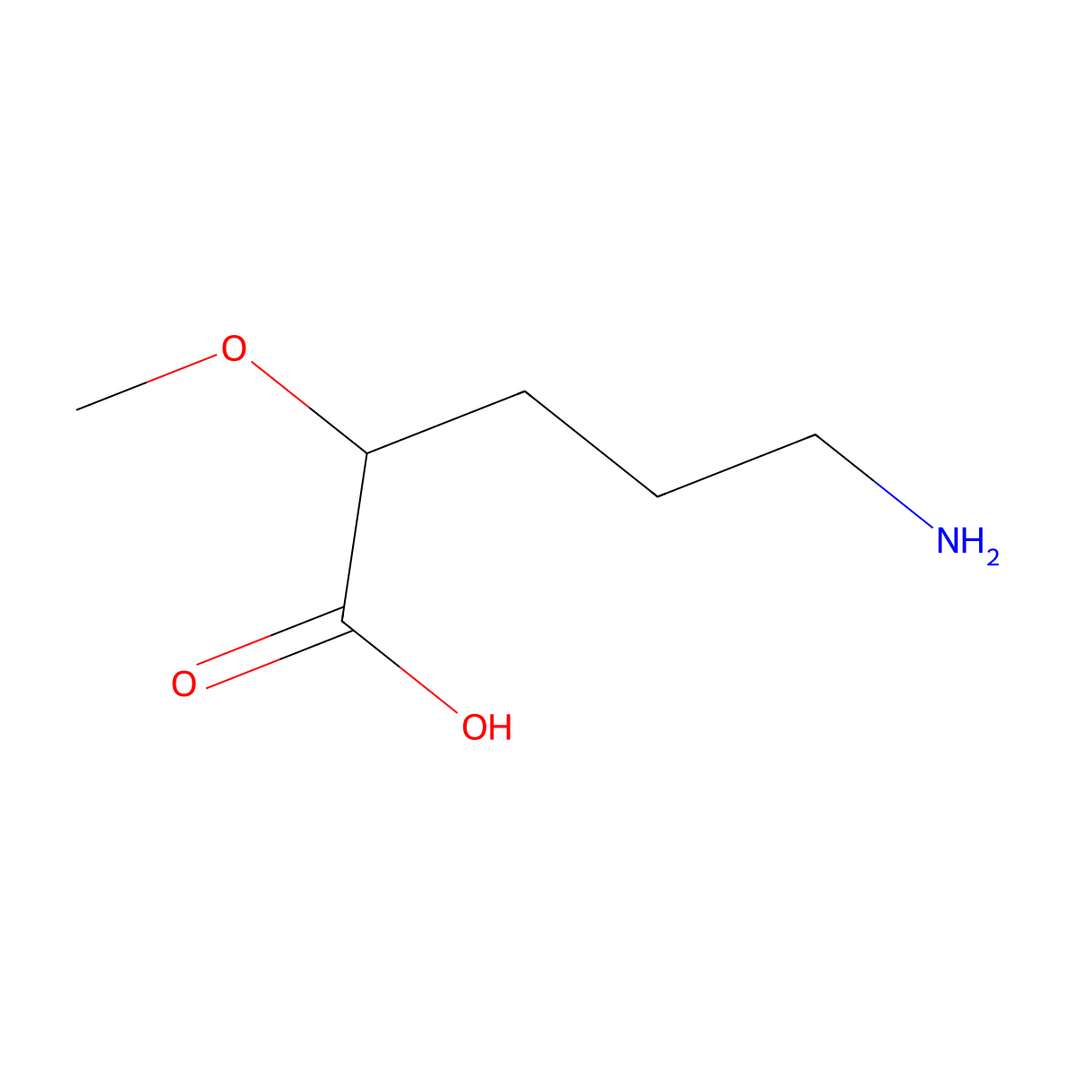 5-Amino-2-methoxypentanoic acid molecular structure, CAS 806595-34-6