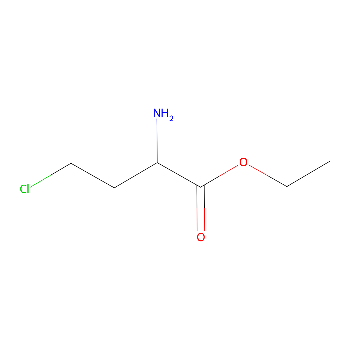 Ethyl 2-amino-4-chlorobutanoate molecular structure, CAS 806595-35-7