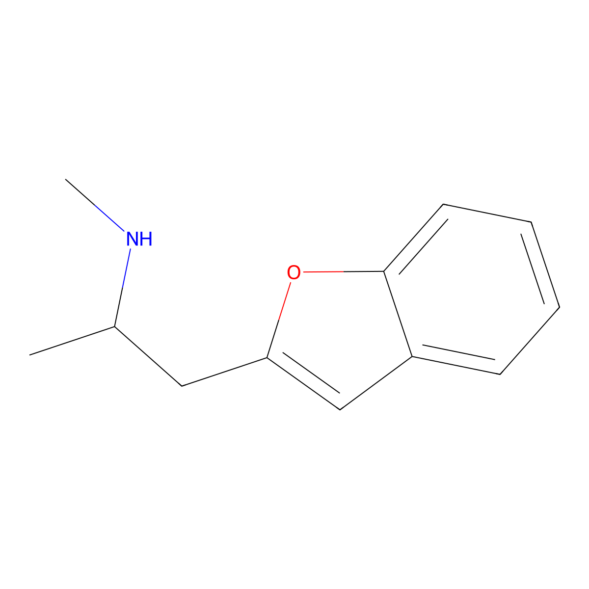 2-(2-(Methylamino)propyl)benzofuran molecular structure, CAS 806596-15-6