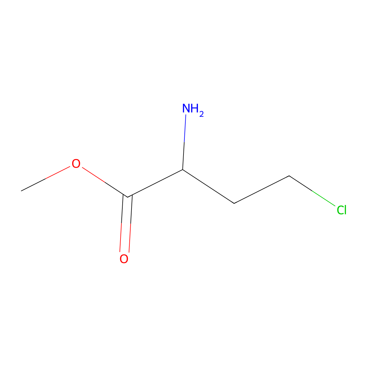 Methyl 2-amino-4-chlorobutanoate molecular structure, CAS 806596-29-2