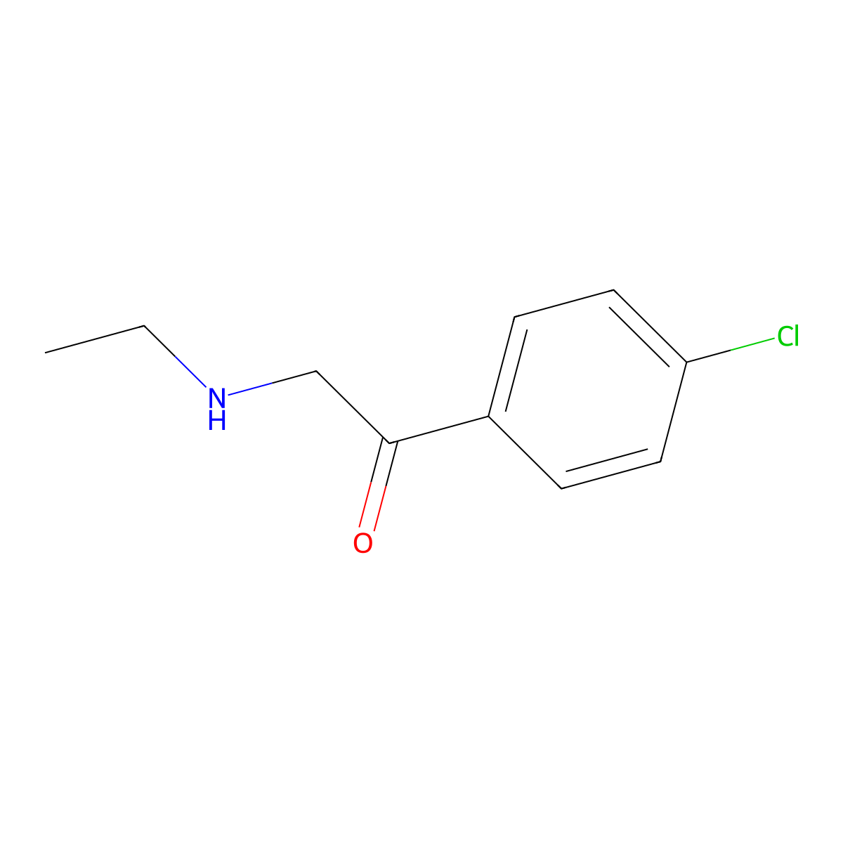 1-(4-Chlorophenyl)-2-(ethylamino)ethan-1-one molecular structure, CAS 806599-87-1