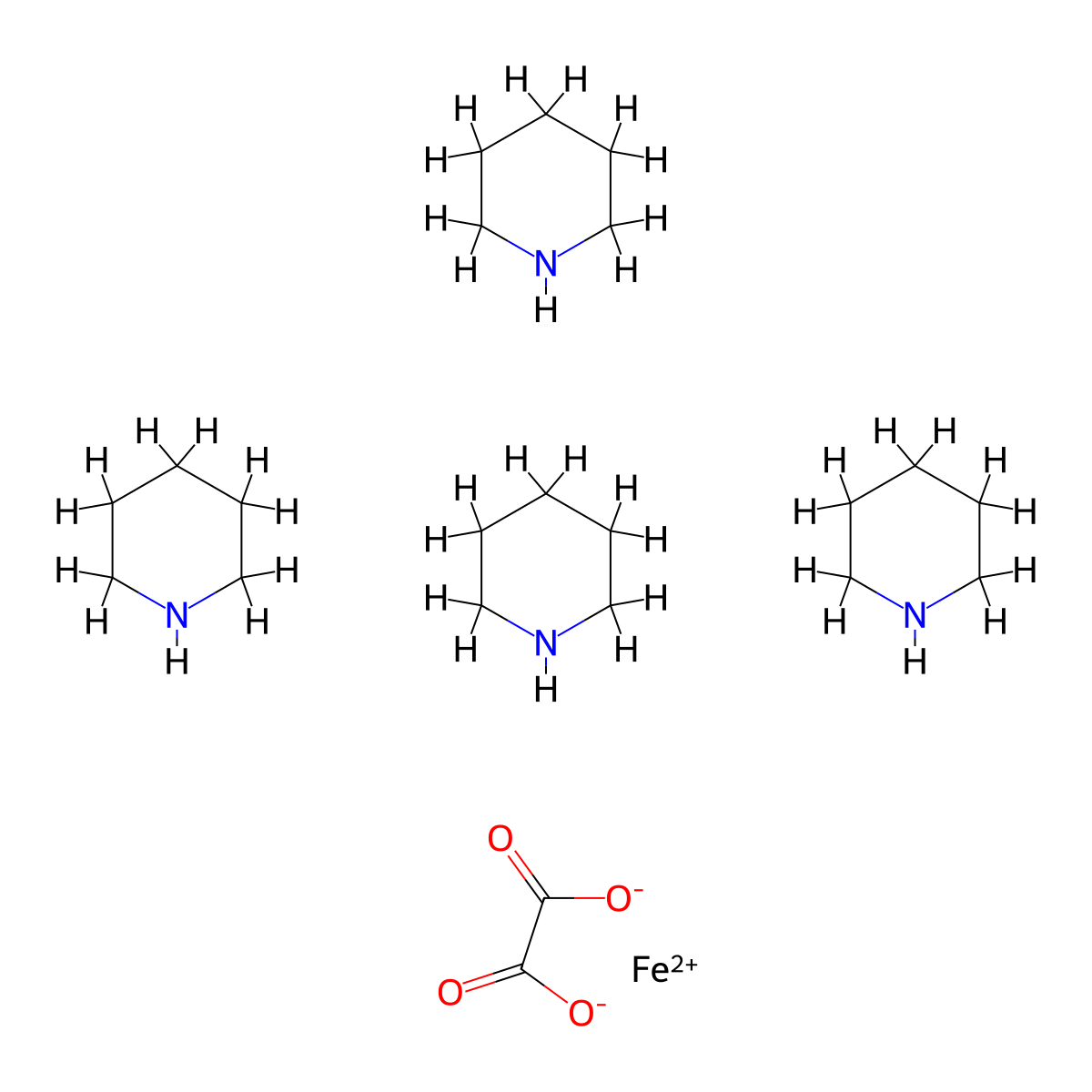 Iron(2+) ethanedioate--piperidine (1/1/4) molecular structure, CAS 80660-62-4