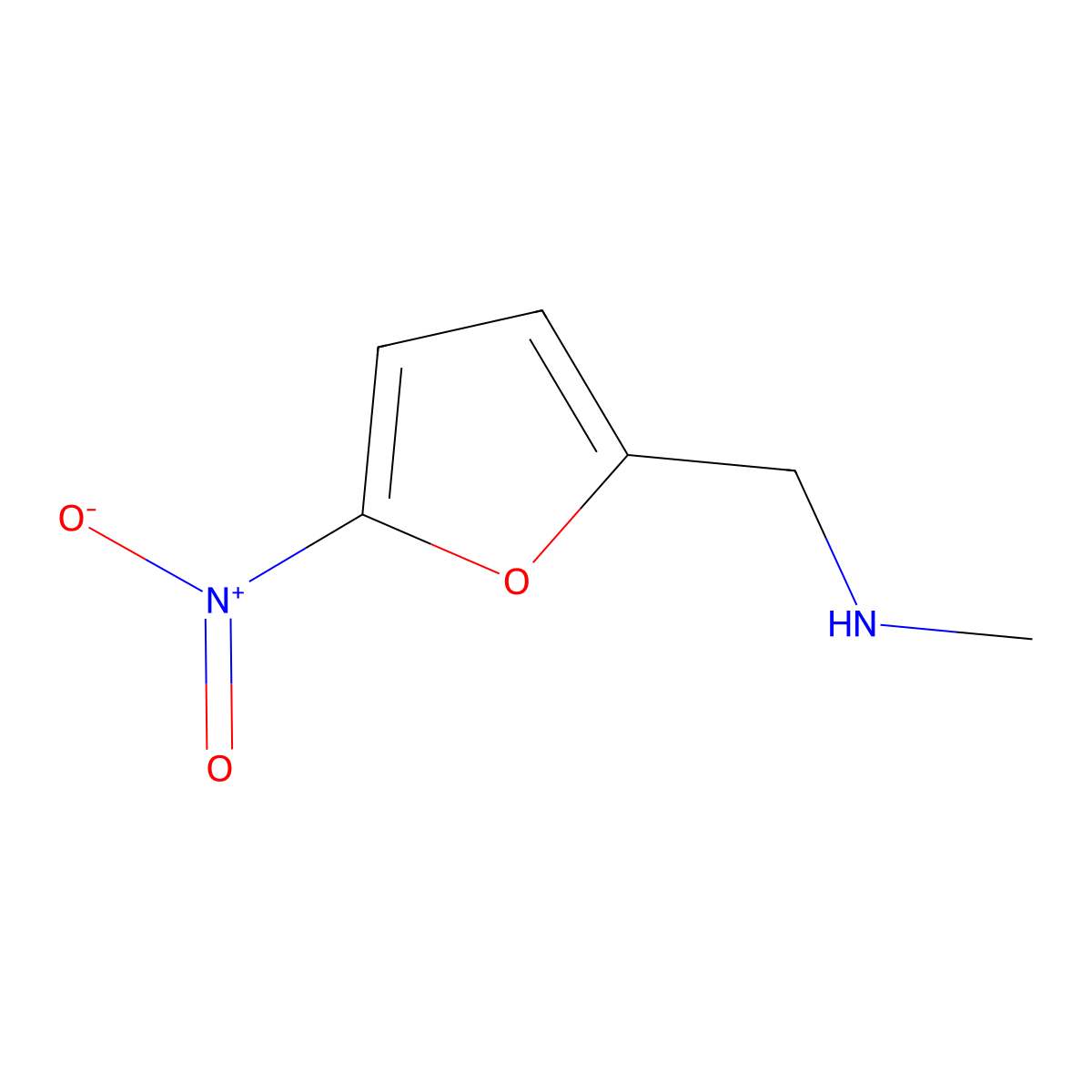 N-Methyl-N-[(5-nitro-2-furyl)methyl]amine molecular structure, CAS 806604-44-4