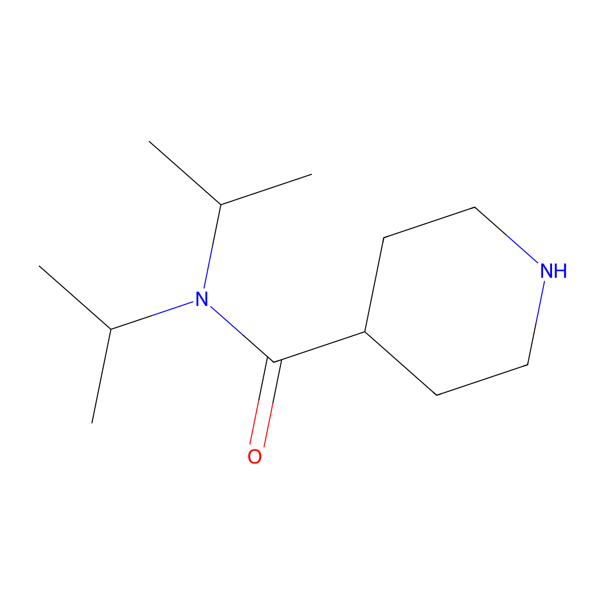 N,N-bis(propan-2-yl)piperidine-4-carboxamide molecular structure, CAS 806606-07-5