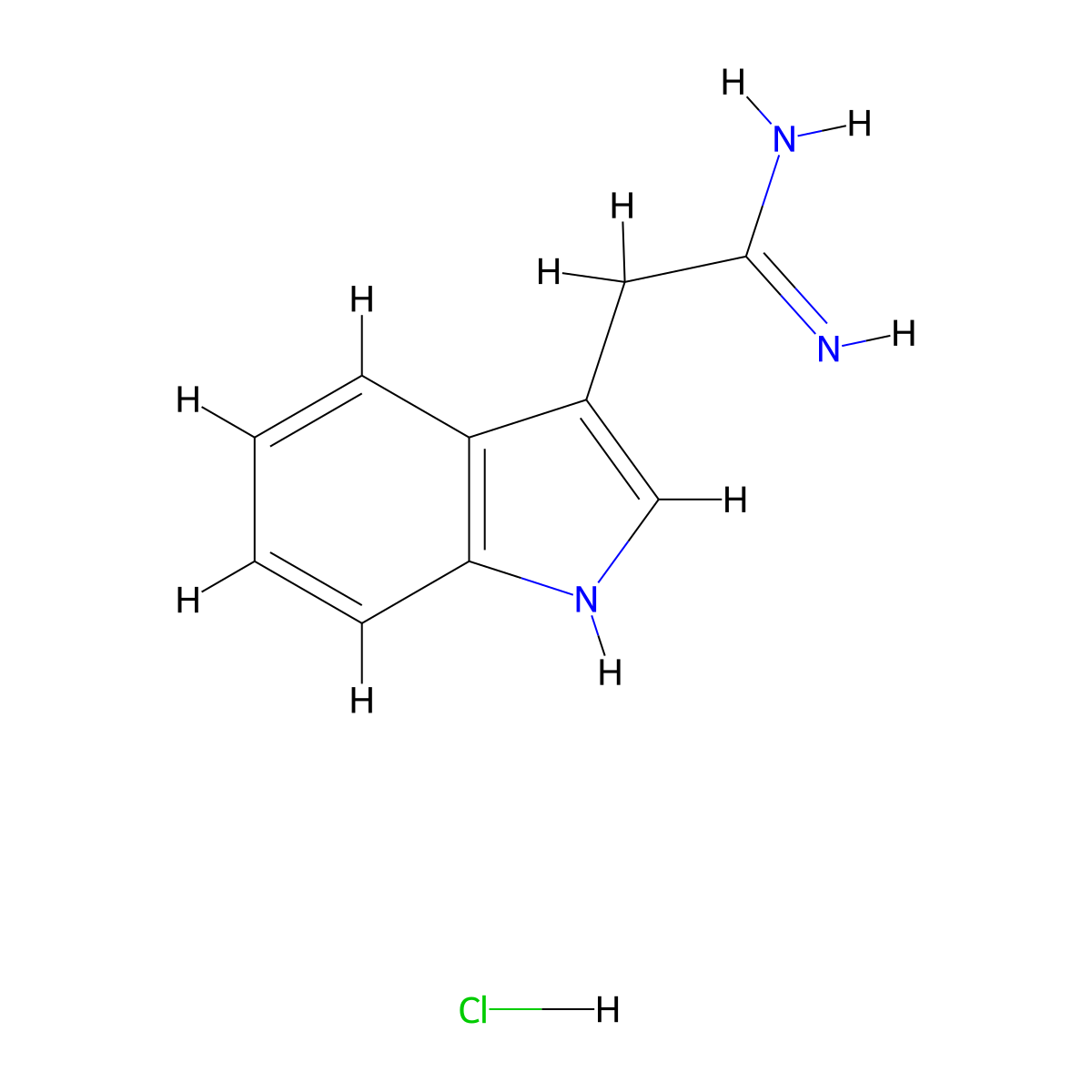 2-(1H-indol-3-yl)ethanimidamide hydrochloride molecular structure, CAS 80661-61-6
