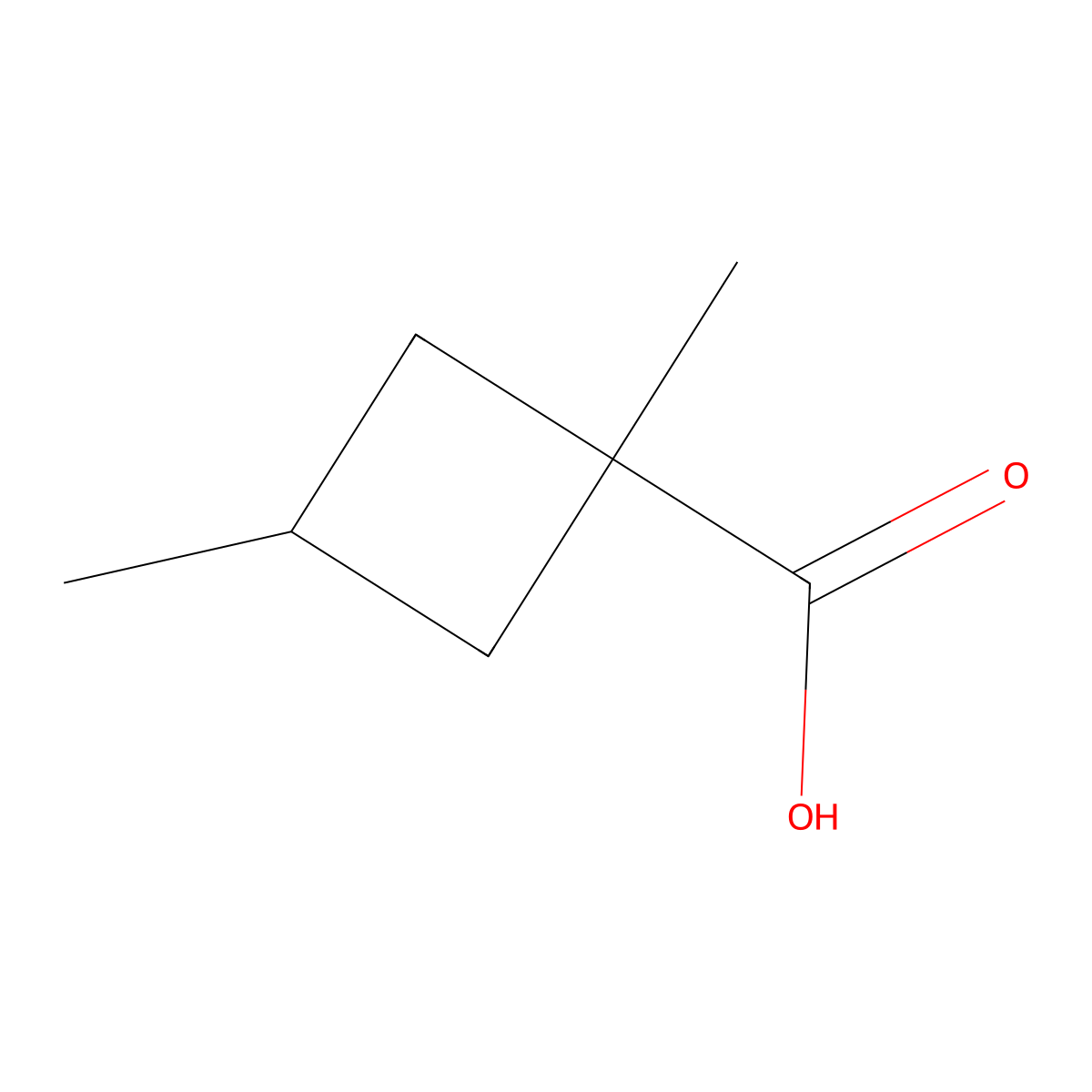 1,3-Dimethylcyclobutane-1-carboxylic acid molecular structure, CAS 806615-12-3