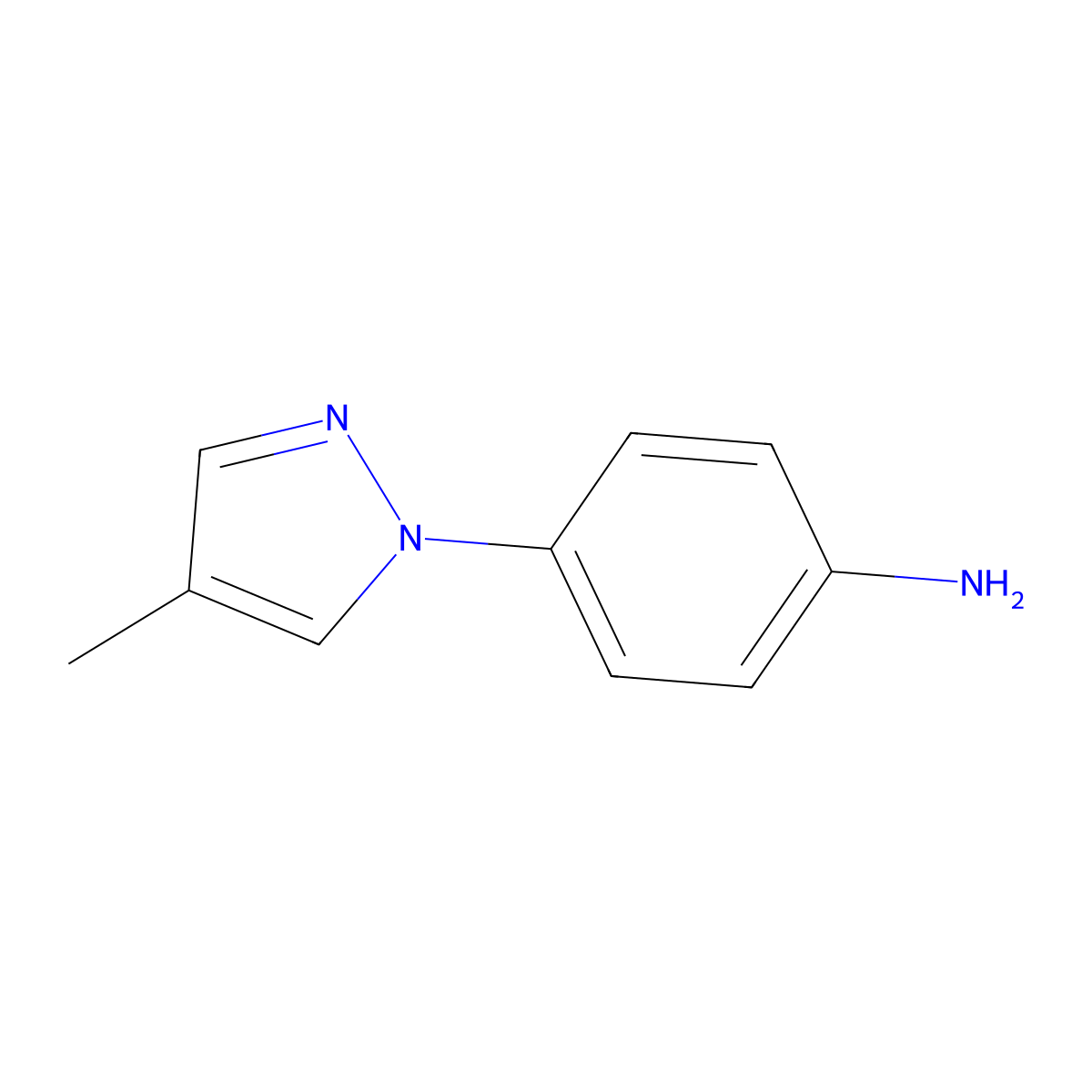 4-(4-methyl-1H-pyrazol-1-yl)aniline molecular structure, CAS 806632-06-4