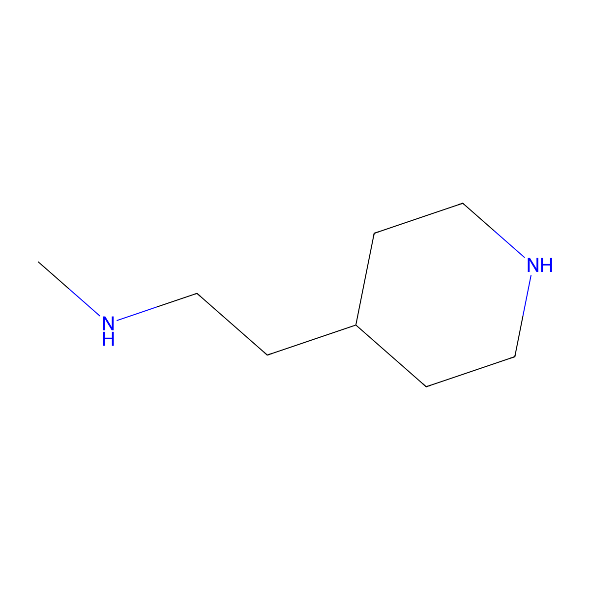 Methyl[2-(piperidin-4-yl)ethyl]amine molecular structure, CAS 806641-40-7