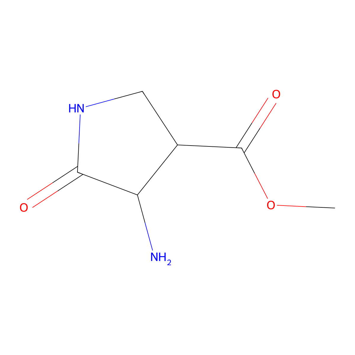 Methyl 4-amino-5-oxopyrrolidine-3-carboxylate molecular structure, CAS 806641-78-1