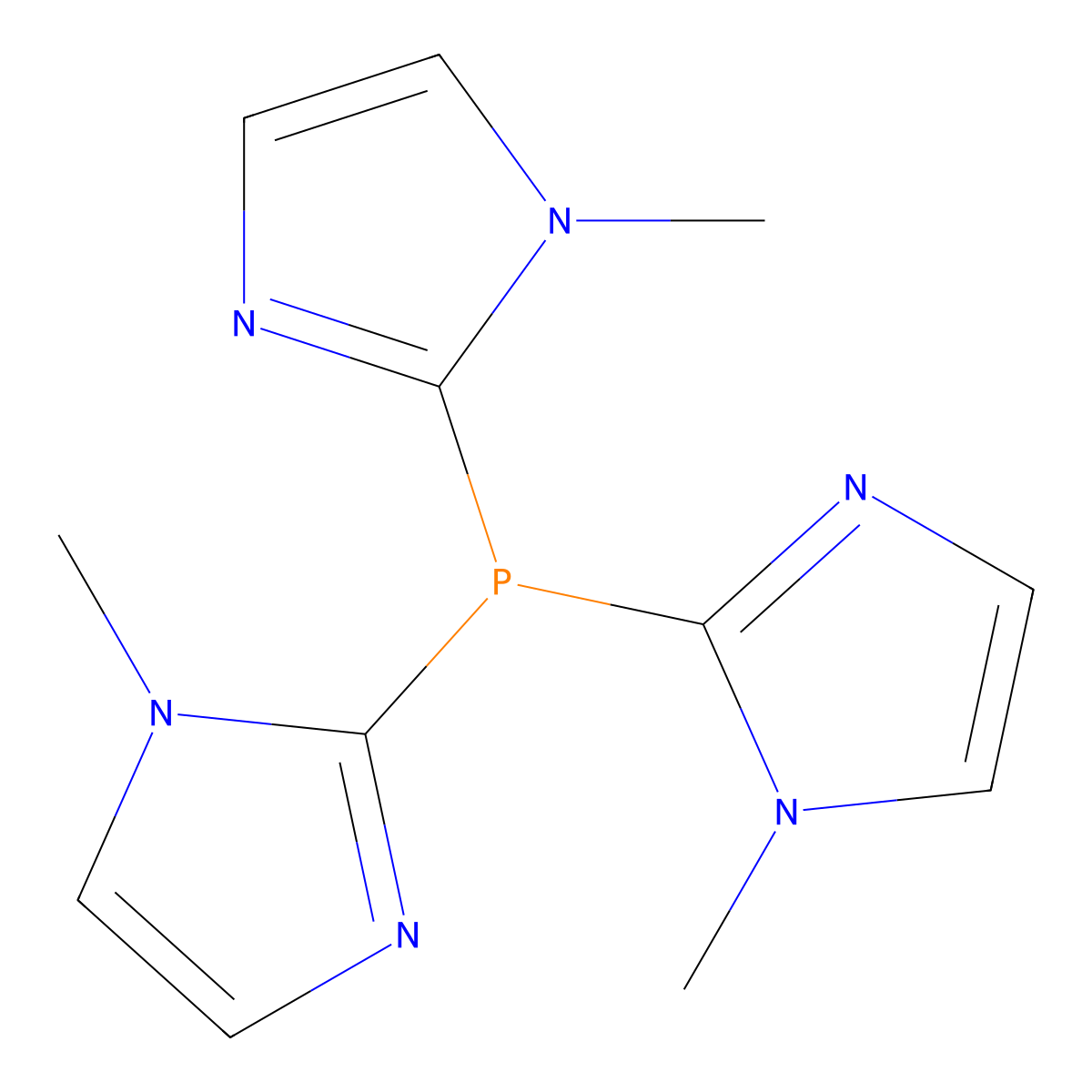 2,2',2''-Phosphanetriyltris(1-methyl-1H-imidazole) molecular structure, CAS 80679-27-2
